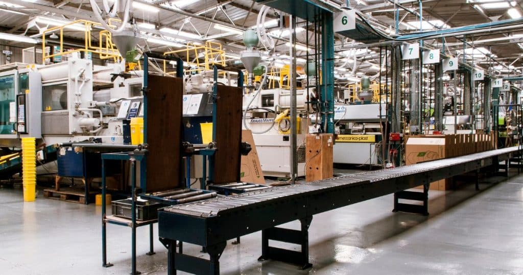 Idle machines on a factory production line